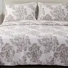 Home 4 Piece 100% Turkish King Grey Printed Flannel Sheets Set | Deep