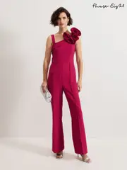 Phase Eight Pink Roxana Ruffle One shoulder Jumpsuit (AN3252) | $436