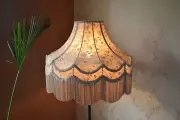 Lampshade beige dome hand-stitched table lampshade floor lampshade