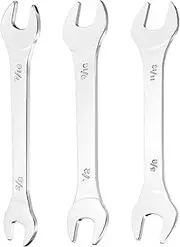 sourcing map 3pcs Thin Open End spanners SAE, 3/8x7/16, 1/2x9/16, 5/8x11/16 Inches, Slim Wrench Tool for Tight Spaces Repair