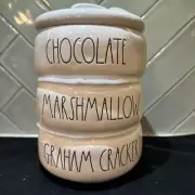Rae Dunn SMORES STACKER Chocolate Marshmallow Graham Crackers Stacked Canister