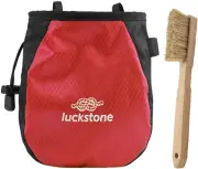 Rock Climbing Chalk Bag Adjustable Waist Belt Drawstring Bag with Brush for B...