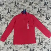 Polo Ralph Lauren NWT! Boys Red Performance Quarter-Zip Pullover Sweater Size M