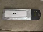 NIKE Unisex " Wide Swoosh Headband White with Black Logo Size OSFM