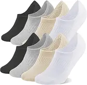 [EPEIUS] Womens No Show Socks Cotton Athletic Low Cut Ankle Socks Thick Cushioned Non Slip Liner Flat Boat Sox 4/8 Pairs