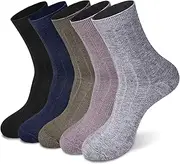 [bropapa] Mens Ankle Socks, Breathable Dress Socks, Casual Lightweight Soft Socks Business Socks 5Pack, 5pairs(black+navy Blue+brown+grey+rust Red), 8-11