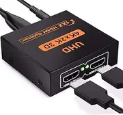 HDMI Splitter 1 in 2 Out, 4K 3D HDMI Distributor Adapter 1 to 2 Way for Dual Monitors, 2 Port Hub Cable Full HD for Xbox, Fire Stick, Roku, HDTV, Projector