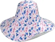 [Yoogain] Multi-Blue Pinwheels Foldable Large Sun Hats for Women for Golf Decorative Travel Sun Hats for Curly Hair Women Fashionable Gorro para sol, Multi-blue Pinwheels, One Size