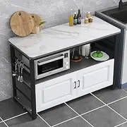 Kitchen Baker's Rack with Storage,Kitchen Storage Cabinets with Countertop,Microwave Stand,Kitchen Storage Shelf for Dining Room,Buffet Sideboard Kitchen Pantry Cabinet (Color : Black, Size : 100x3