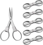 6 Pcs Folding Scissors, Stainless Steel Portable Telescopic Scissors Safety