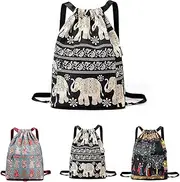 Drawstring Foldable Large Capacity Dry-Wet Separation Travel Sports Backpack,Foldable Waterproof Outdoor Leisure Bag (Elephant,One Size)