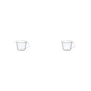 2x Kinto Cast 90ml Espresso Glass Cup Coffee Mug Glassware w/ Handle Clear