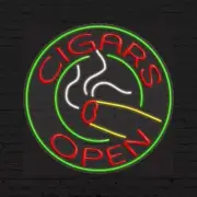 Cigars Sign for Business Displays | LED Flex Neon | 26"W x 26"H x 1"D