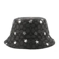 在飛比找momo購物網優惠-【COACH】CC Logo 滿版標誌及星星圖案漁夫帽(卡其