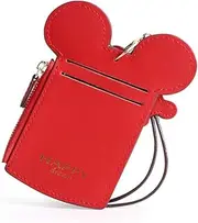 [YAMEE] 7 Colors Fashions New Leather Oyster Baby Travel Card Bus Pass Holder Wallet Rail Card Cover Case, Red, One Size, Casual