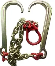 Obstacle car 5T J Type Trailer Hook - Hanging Chain Double Hook, Transport Tow Chain Truck Hook Up Lanyard, Brake Rope Trolley Rope Hanging Chain for Car Wrecker Recovery Breakdown car