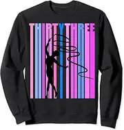 [X.Style] Womens 33rd Rhythmic Gymnastics Birthday Twirling Ribbon Sweatshirt ds2252 Sweater (L) Black