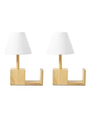 [Sherwood Home] Marie Wooden Bedside Table Lamp with Bookshelf Set of 2