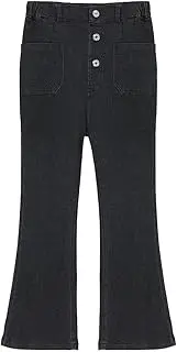 [GERU] Girls Basic Bootcut Jeans High Waist Flare Leg Skinny Denim Pants with Pockets for 3-12 Years