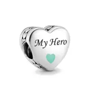 New 100% Genuine Authentic Pandora 'My Hero' Heart Charm 792015C00E050
