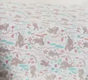 Printed Fabric Tablecloth 60" x 84" Oval (6-8 people) EASTER BUNNIES & FLOWERS