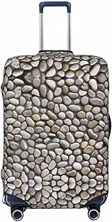 [CADREWY] Pebble Stone Print Travel Suitcase Cover Luggage Protector with Elastic Anti Scratch for Carry On, Black, Small