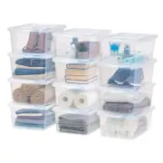 USA 17 Qt Clear Storage Box, BPA-Free Plastic Stackable Bin with Lid, Contain...
