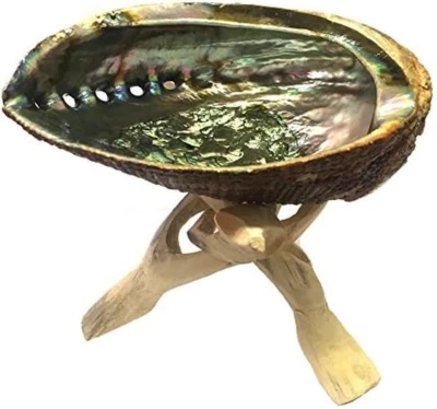 Abalone Shell or Crystal Ball Stand Tripod 6"
