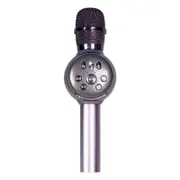 Laser Wireless Karaoke Microphone with LED (Silver)