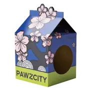 Pawzcity 63cm Cardboard Cat Scratcher House Kitten Scratch Box Sakura