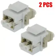 2x LC/UPC Duplex Multi Mode Fiber Optical Coupler Keystone Jack Snap-in Ivory