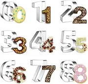Welhammsae Stainless Steel Number Cookie Cutters Set, 9 Pcs Large Letter Cutters for Baking, Cookie, Biscuit, Fondant