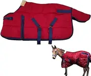 Waterproof Warm-Keep Horse Turnout Blanket Adjustable and Breathable Clothes for Horse Mini Pony Ripstop Medium Weight 220g Poly Fill for Winter Red 40Inches