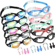 10 Pack Swim Goggles Bulk for Kids adult Pool Goggles Anti Fog Silicone No Leak Swimming Glasses for Men Women Youth