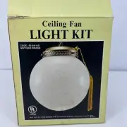Ceiling Fan Globe Light Kit Vintage 8" Opaque Glass Antique Brass Tassel Kmart