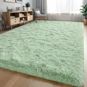Nuttumico Fluffy Fuzzy Sage-Green Rugs for Bedroom, 6x9 Feet Soft Non Slip