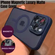 For iPhone 11 12 13 14 15 16 Pro Max Shockproof Magnetic Matte Armor Case Cover