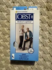 Jobst Sport Medium White Knee CT Medical Compression Socks 15-20 mmHg New