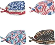 [Babrukda] 4 Pack Cap with Sweatband Adjustable Tie Back Hat Headgear Xmas Beanie