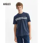 【AIGLE】男有機棉短袖T恤AG-FAE30A057 深藍(男款 有機棉 短袖T恤)