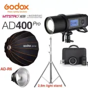 Godox AD400Pro 400W TTL HSS 1/8000s Studio Strobe Flash + Stand + QR-P90 Softbox
