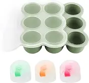 Silicone Baby Food Freezer Tray - 9-Grid Silicone Baby Food Storage Container and Freezer Tray,Containers Storage Cube for Fridge Soup Purees Breastmilk Fruit Meal Prep Snack Feeding