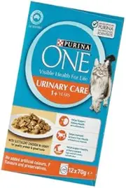 1-Purina ONE Adult Urinary Care with Chicken Wet Cat Food, 12 Pouch 0.84 kilograms