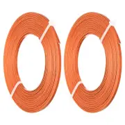 18 Gauge 3mm Wide Flat Wire, 16.4Ft 2 Roll Bendable Flat Bezel Wire, Orange Red