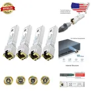 Plug and Play 10G SFP+ RJ45 Copper Module 4-Pack - Compatible with Major Brands