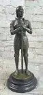 West Art Deco Sculpture Bronze Ancient Roman Warrior Hold Sword Figurine Sale