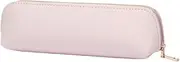 PU Leather Pencil Case, Simple Color, Bag, Zipper, Lightweight, Storage, Pink, Simple