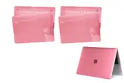 2pcs Hard Shell Case for Mac Air 13 inch MacBook A1369 A1466 A2337 M1 A2179 A1932-Translucent Pink
