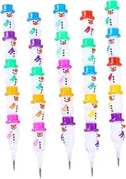 CAXUSD Stackable Snowman Pencils Creative Pencils for Writing Safe Plastic and Wood