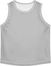 [RPLIFE] Silver Boys Tank Top Shirt, Sleeveless Quick Dry Athletic Tank Undershirts for School Activities, 3-15 Y